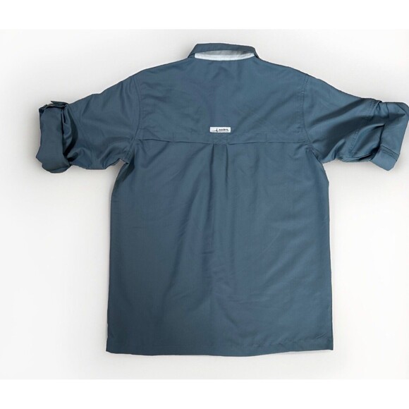 HABIT MENS Long SLEEVE RIVER Fishing Vented Outdoor SHIRT Roll Tab Gray Medium - Picture 8 of 10